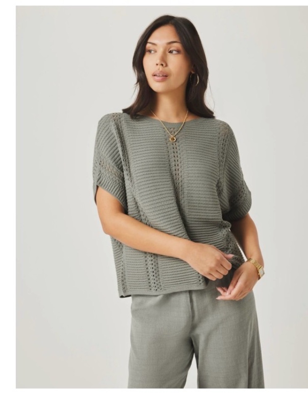 Splendid Everest Sweater in Eucalyptus.